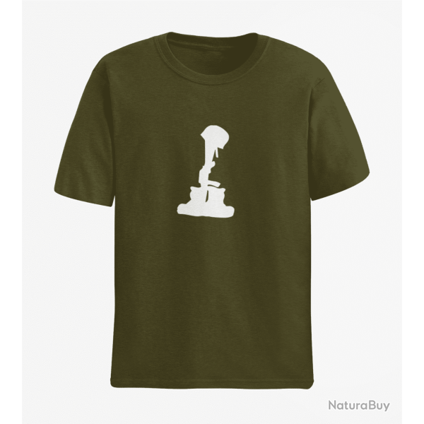 T shirt MILITAIRE Army Blanc