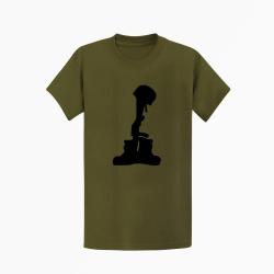 T shirt MILITAIRE Hommage Kaki Noir