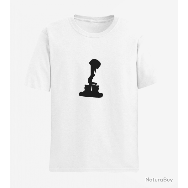 T shirt MILITAIRE Hommage Blanc