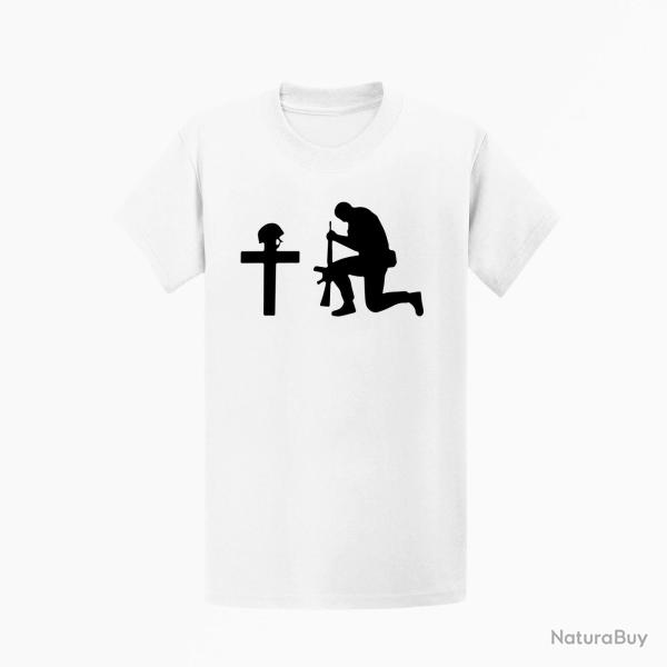 T shirt MILITAIRE V�t�ran Hommage Blanc