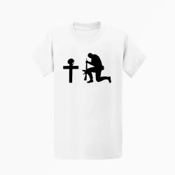 T shirt MILITAIRE V&eacute;t&eacute;ran Hommage Blanc