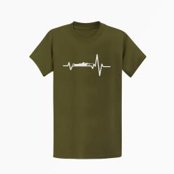 T shirt SNIPER Battements de Coeur Kaki Blanc