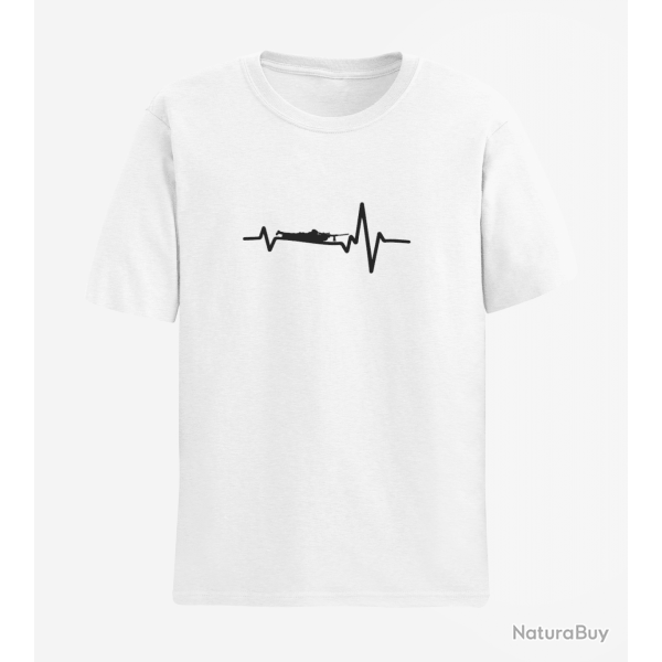 T shirt SNIPER Battements de Coeur Blanc