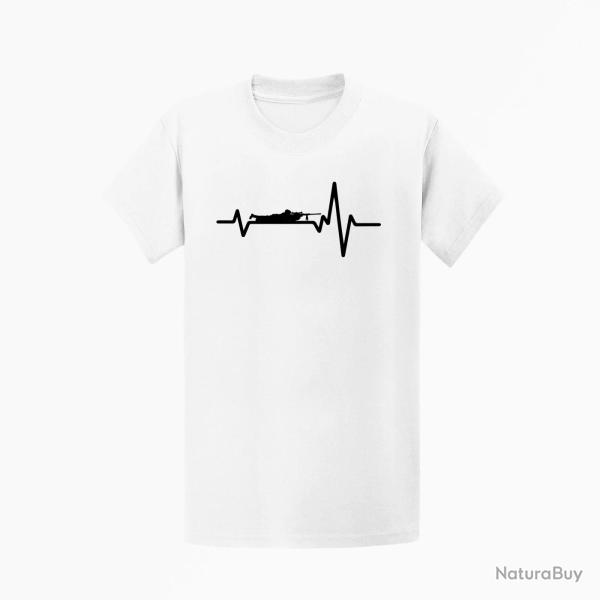 T shirt SNIPER Battements de Coeur Blanc