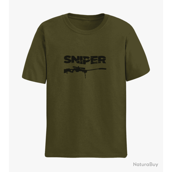 T shirt SNIPER ARME Army Noir