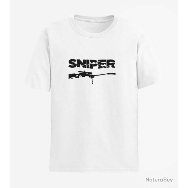 T shirt SNIPER ARME Blanc