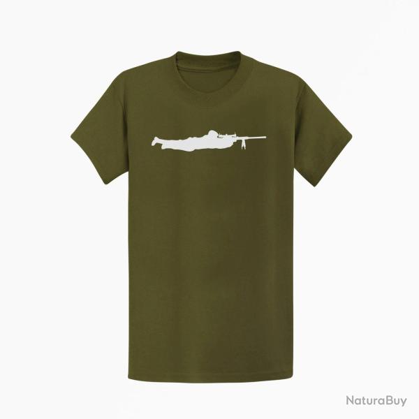 T shirt SNIPER MILITAIRE Kaki Blanc