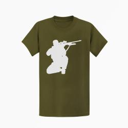 T shirt SNIPER SOLDAT Kaki Blanc
