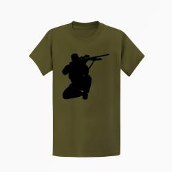 T shirt SNIPER SOLDAT Kaki Noir