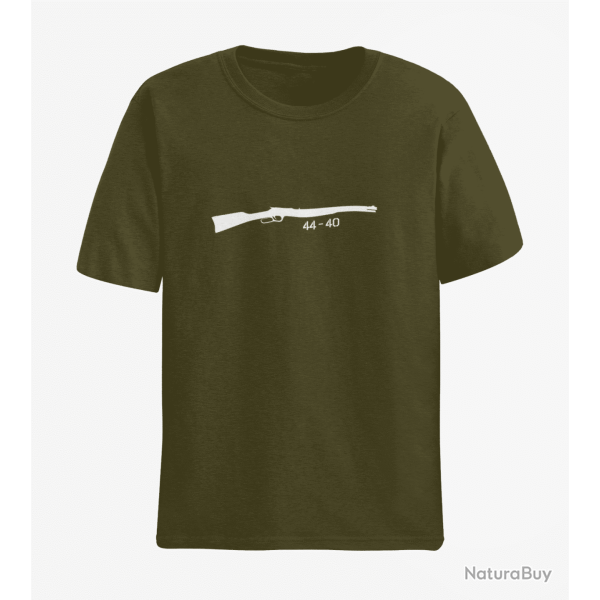 T shirt Armes Carabine  levier sous garde 44 40 Army Blanc