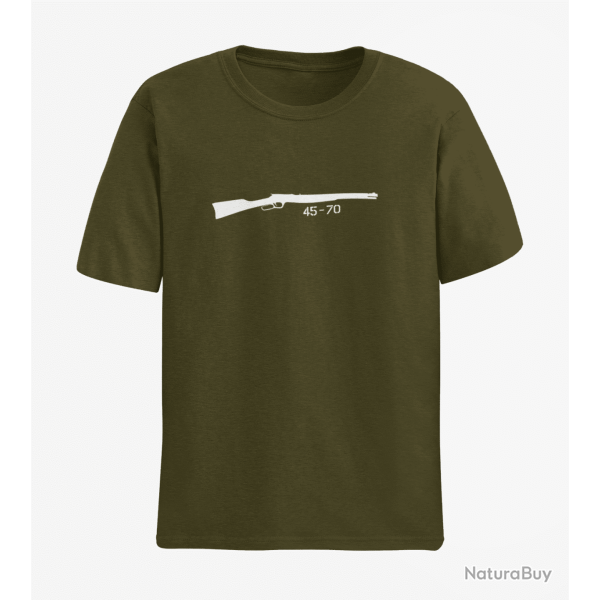 T shirt Armes Carabine  levier sous garde 45 70 Army Blanc