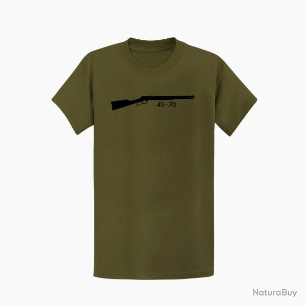 T shirt Armes Carabine � levier sous garde 45 70 Kaki Noir