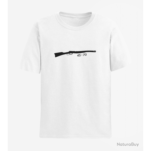T shirt Armes Carabine  levier sous garde 45 70 Blanc
