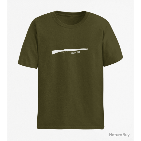 T shirt Armes Carabine  levier sous garde 30 30 Army Blanc