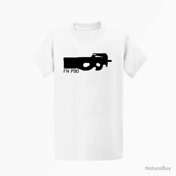 T shirt Armes FN P90 Blanc
