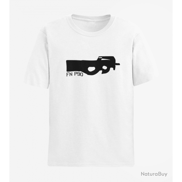 T shirt Armes FN P90 Blanc
