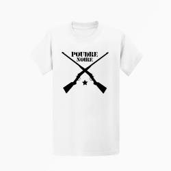 T shirt Armes Fusils poudre noire Blanc