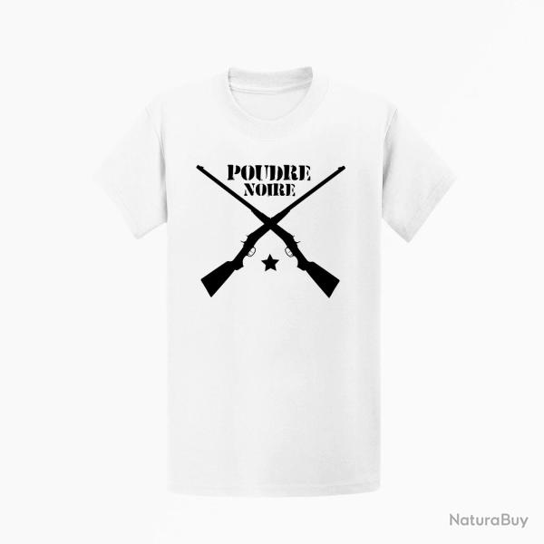 T shirt Armes Fusils poudre noire Blanc
