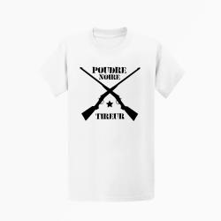 T shirt Armes Fusils poudre noire Tireur Blanc