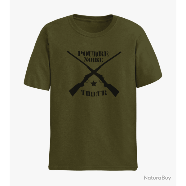 T shirt Armes Fusils poudre noire Tireur Army Noir