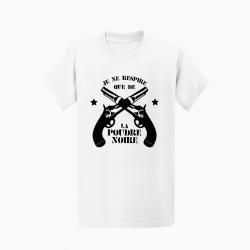 T shirt Armes Je ne respire que de la poudre noire Revolvers Noir