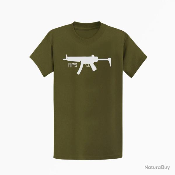 T shirt MP5 Crosse Repliable Kaki Blanc