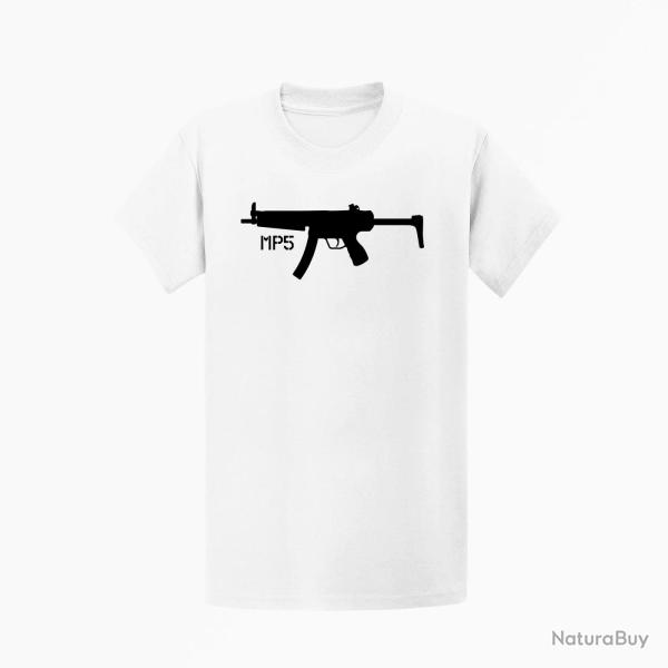 T shirt MP5 Crosse Repliable Blanc