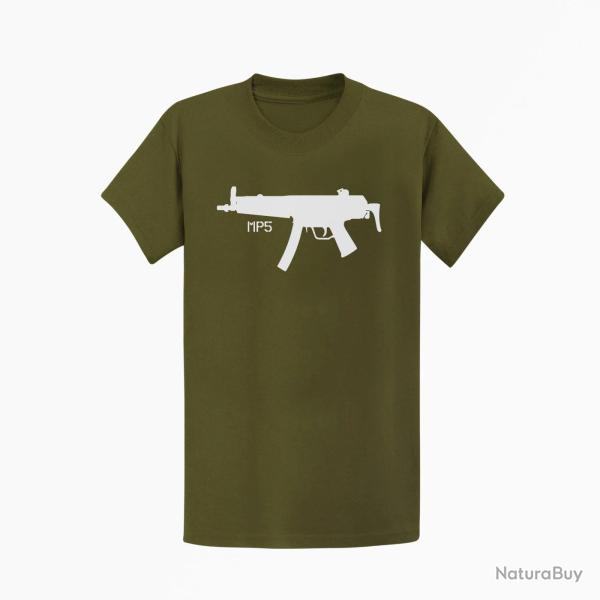 T shirt MP5 Compact Kaki Blanc