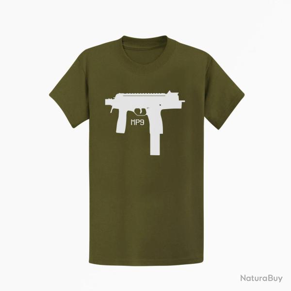 T shirt Armes MP9 Kaki Blanc