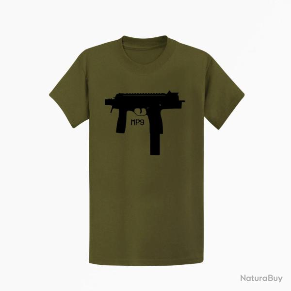 T shirt Armes MP9 Kaki Noir