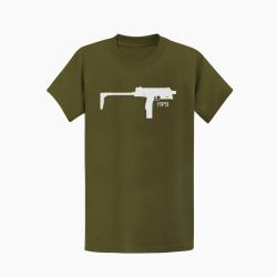 T shirt MP9 Crosse D&eacute;pli&eacute;e Kaki Blanc