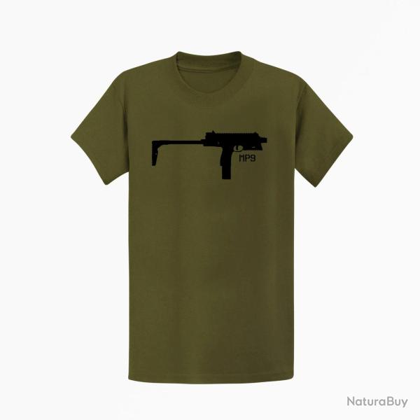 T shirt MP9 Crosse D�pli�e Kaki Noir