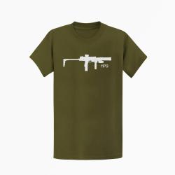 T shirt MP9 Silencieux Red Dot Kaki Blanc