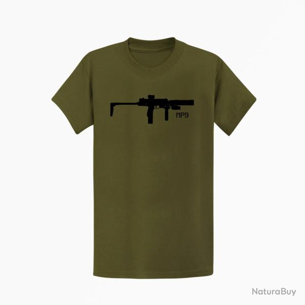 T shirt MP9 Silencieux Red Dot Kaki Noir