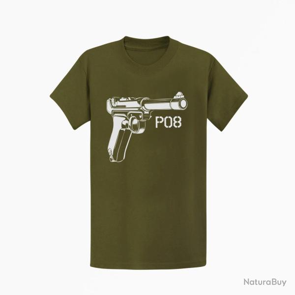 T shirt Armes P08 Kaki Blanc