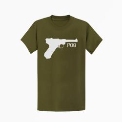T shirt P08 Silhouette Kaki Blanc