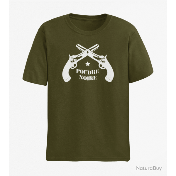 T shirt Armes Pistolet Poudre Noire Army Blanc