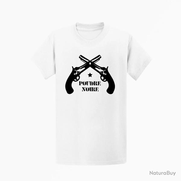 T shirt Armes Pistolet Poudre Noire Blanc