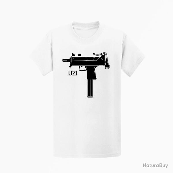 T shirt Armes UZI 2 Blanc
