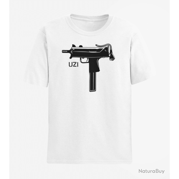 T shirt Armes UZI 2 Blanc