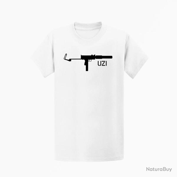T shirt Armes UZI 4 Blanc