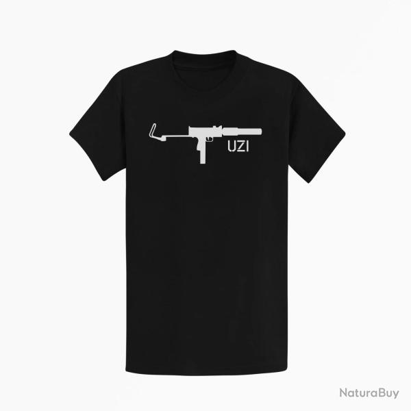 T shirt Armes UZI 4 Noir