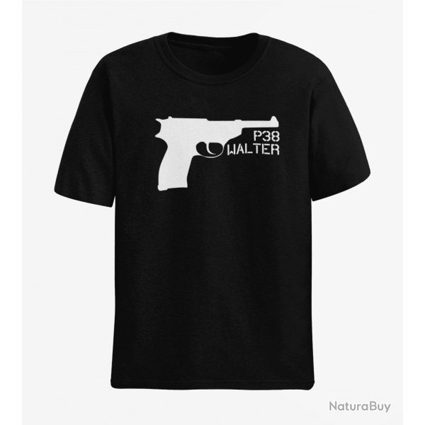 T shirt Armes Walter P38 Noir