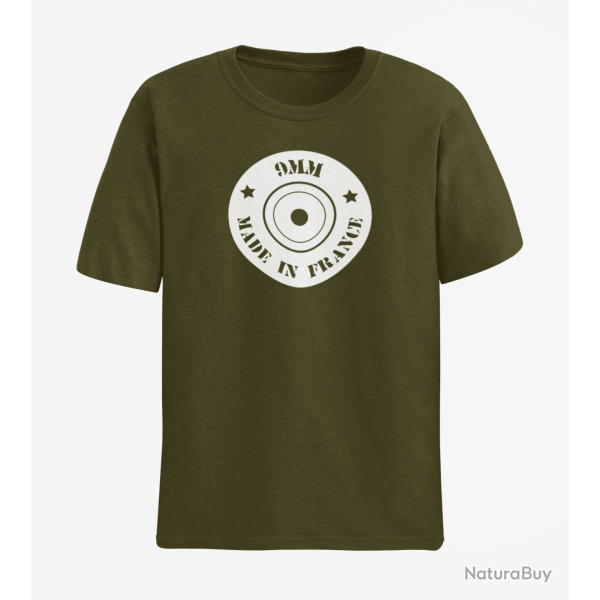 T shirt Cartouches Douille 9MM Army Blanc