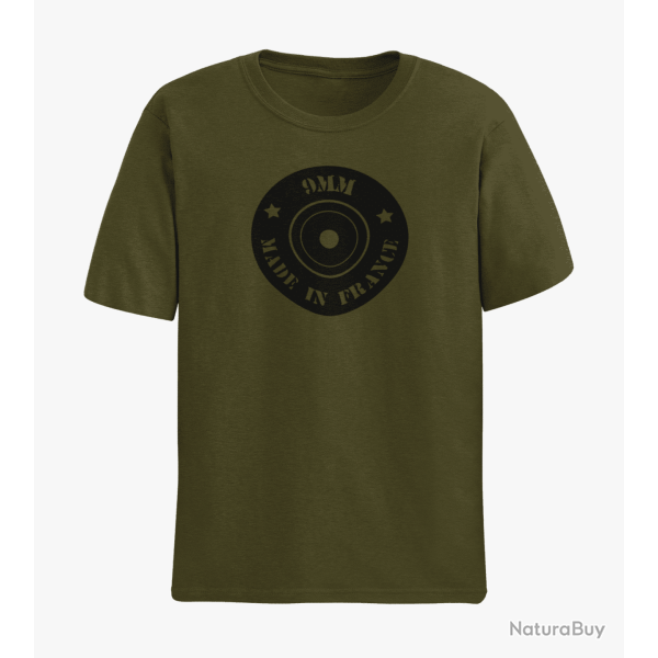 T shirt Cartouches Douille 9MM Army Noir
