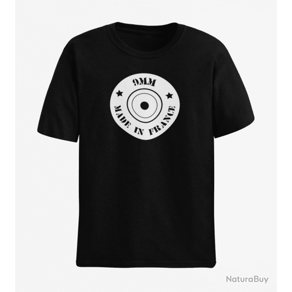 T shirt Cartouches Douille 9MM Noir