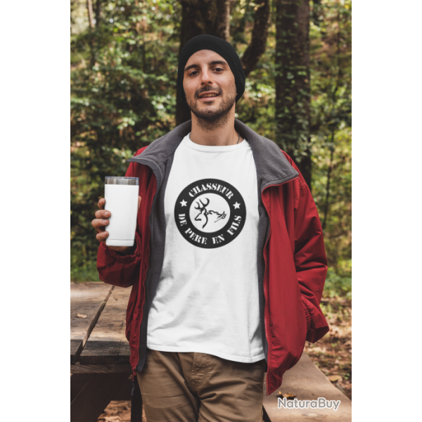 T shirt Chasse Chasseur de pre en fils