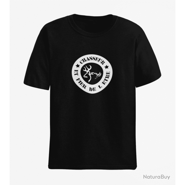 T-shirt Chasse - Chasseur et fire de l'tre - Noir - L