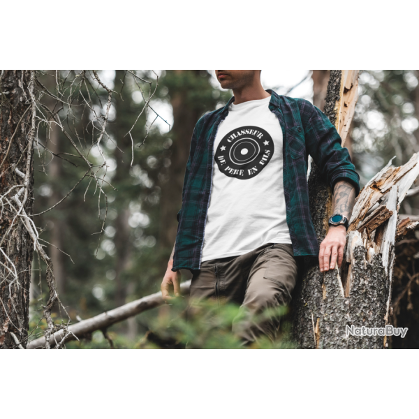 T shirt Chasse Douille Chasseur de pre en fils
