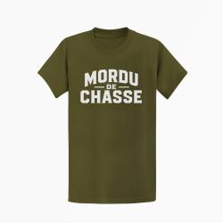 T shirt Chasse Mordu de chasse Kaki Blanc